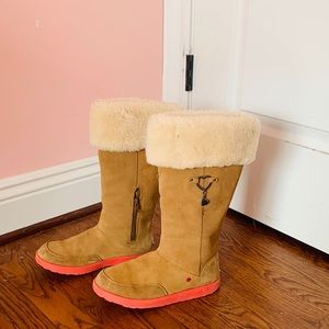 Girl’s UGG Brown and Pink Boots